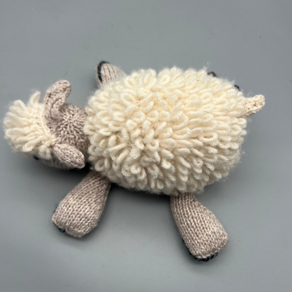 Aran Woollen Mills Sheep Plush Toy Kids OS Cream Tan 100% Merino Wool EUC - Picture 5 of 6